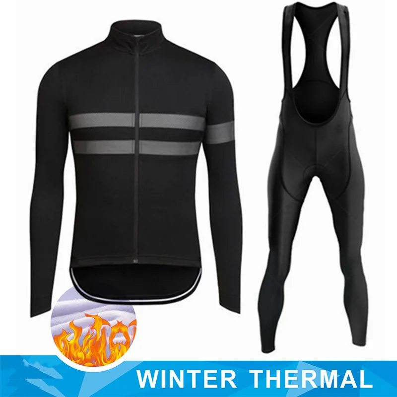 Winter-Thermo-Radtrikot-Set für Herren, atmungsaktives Langarm-Fahrradtrikot, Trägerhose, Mountainbike-Bekleidung für Herren zum Radfahren – Detail 2