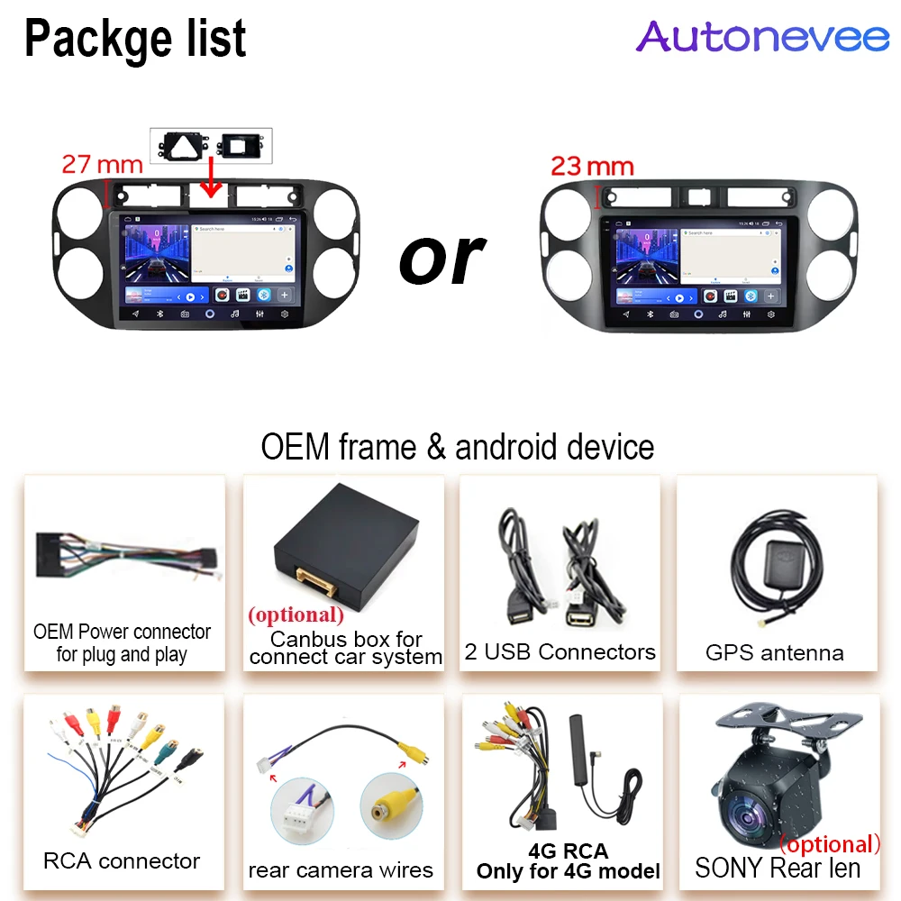 وحدة رأس راديو السيارة 4G WiFi Android 15 Auto Carplay GPS والملاحة مشغل وسائط متعددة لشركة فولكس فاجن فولكس فاجن تيجوان 1 NF 2006 -2016.