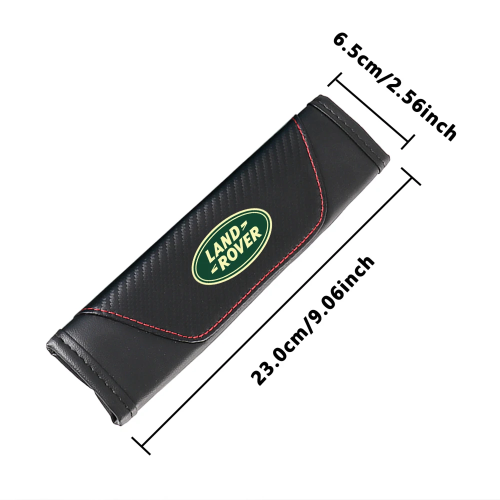 car interior leather color blocking soft and comfortable carbon fiber patterned seat belt shoulder protectorsFor Land Rover SVR