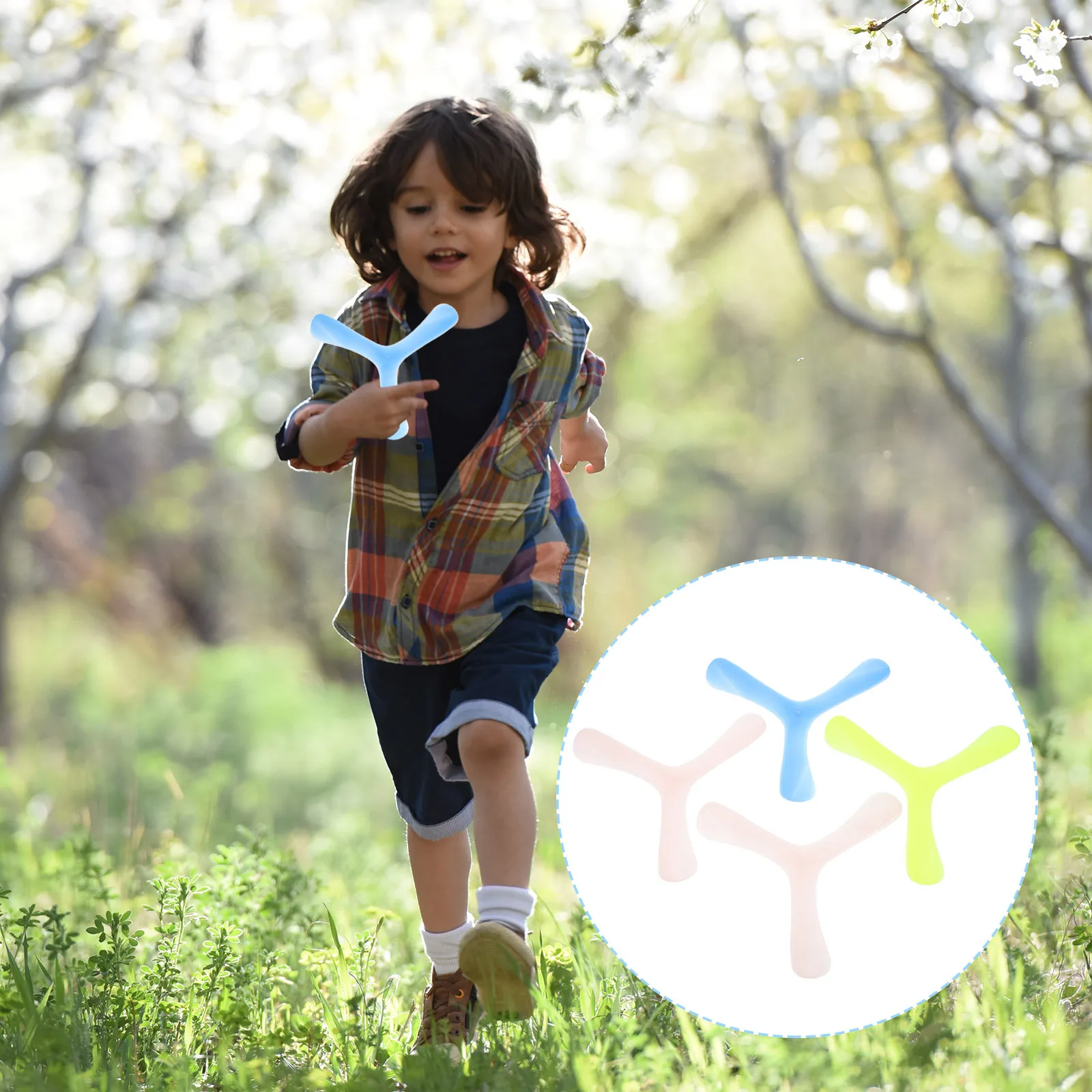 

4Pcs Luminous Boomerangs Kids Flying Discs Outdoor Throwing Game Exercise Ability Stimulating Playtime Interactive Fun Gift