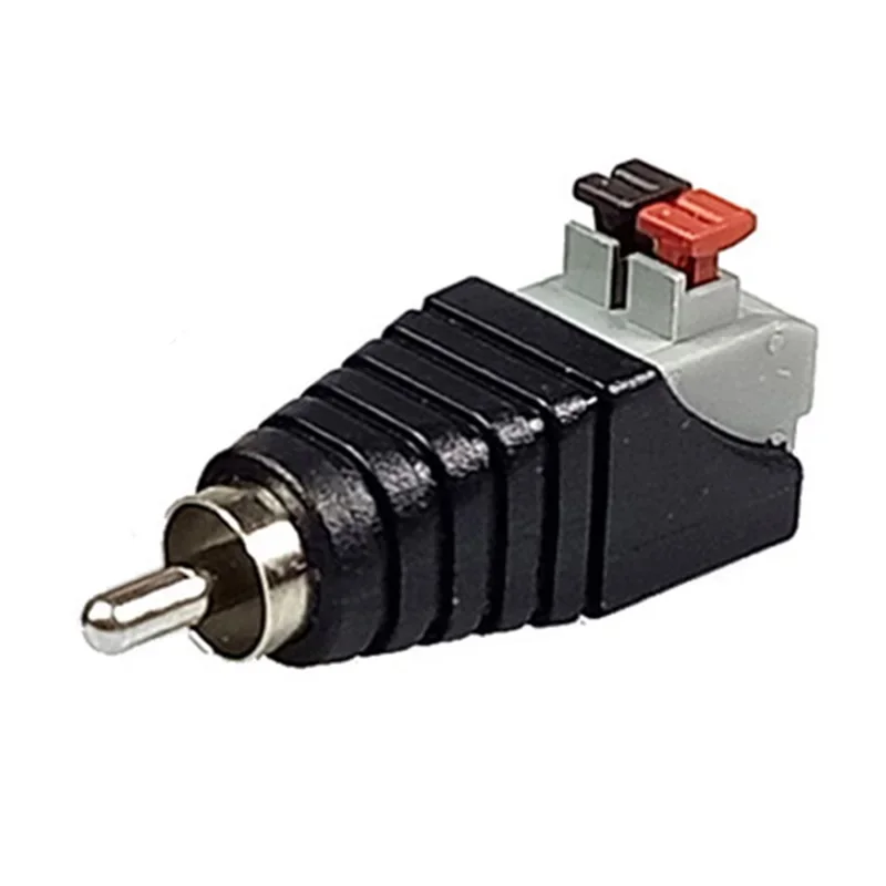 10PCS RCA AV Balun Connector RCA Male/Female AV Screw 2 Poles Terminal Pressed Type CAT5 to CCTV Camera Video AV Terminal Block