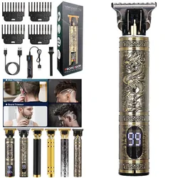 Digital Display Dragon Vintage Wireless Women Men Barber Shop Beard Body Professional Electric Hair Shaver Haircut Razor Machine