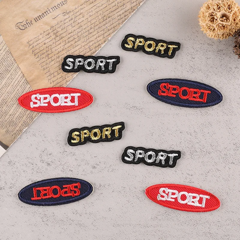 Sport Alphabet Embroidered Patch Clothing Accessory for Bags Boxes Anime Iron on Patches Punk Clothes Appliques Sewing