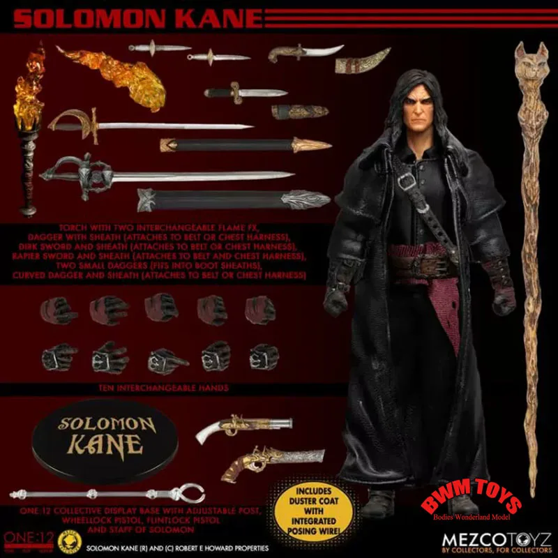 Original Mezco 1/12 Scale Collectible Solomon Kane James Purefoy 6 Inch Male Solider Action Figure Model Toys for Fans Gifts