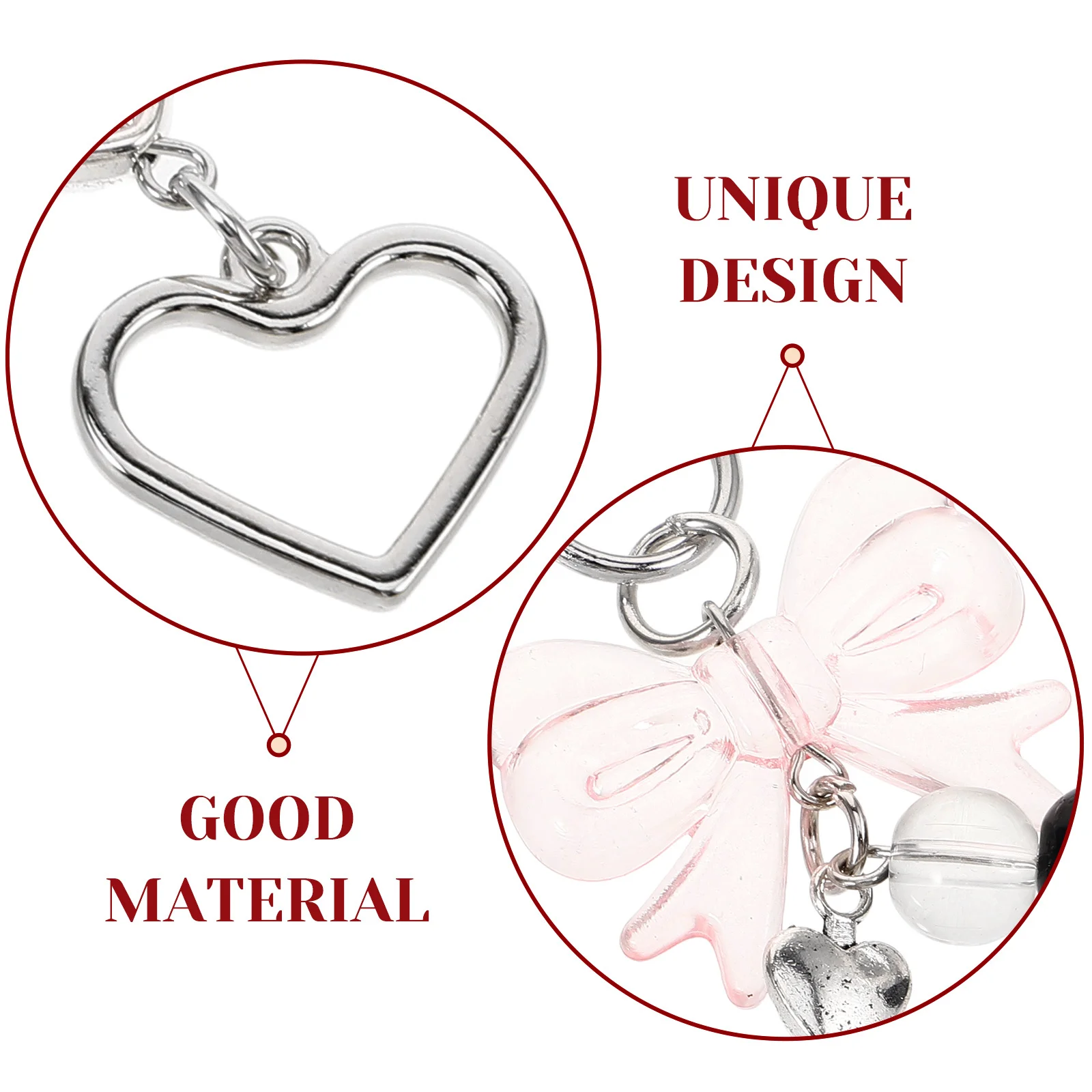 

Cute Bowknot Keychain Pendant Sturdy Phone Hanging Ornament Bag Purse Backpack Small Decorative Key Chains for Car Keys Women