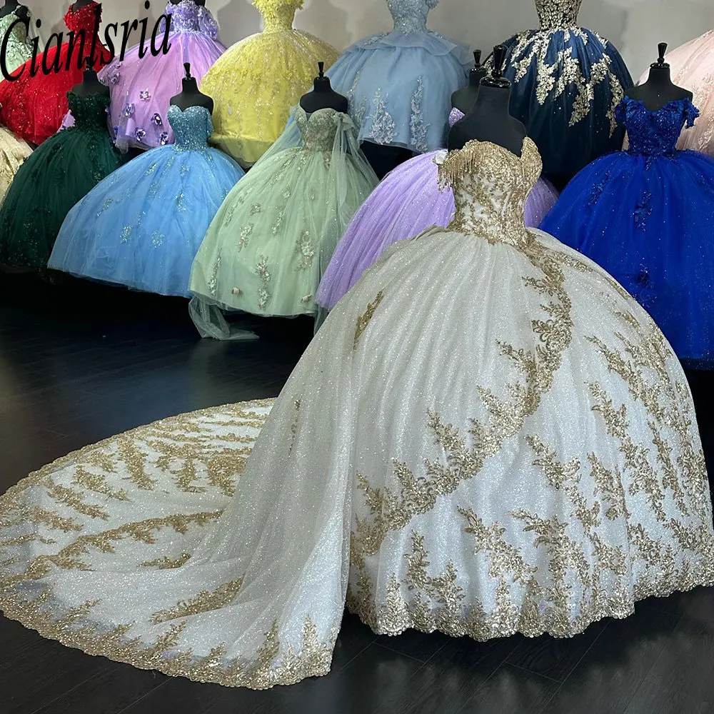 Vestido De quinceañera con borlas y cuentas, traje De princesa con apliques De lentejuelas, corsé, 15 Años