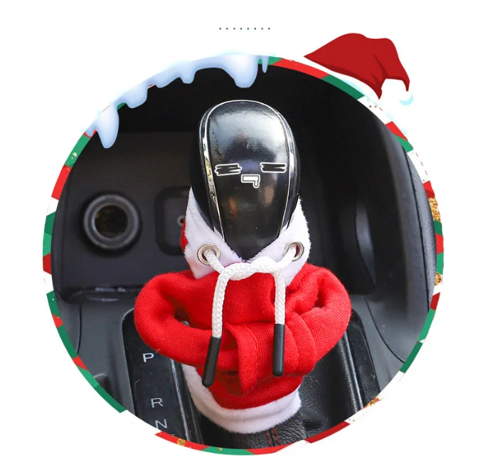 Santa Claus Gear Shift Hoodie Cover Shift Cover Gear Handle Decoration Automatic Car Shift Lever Interior Decor Fits Universal