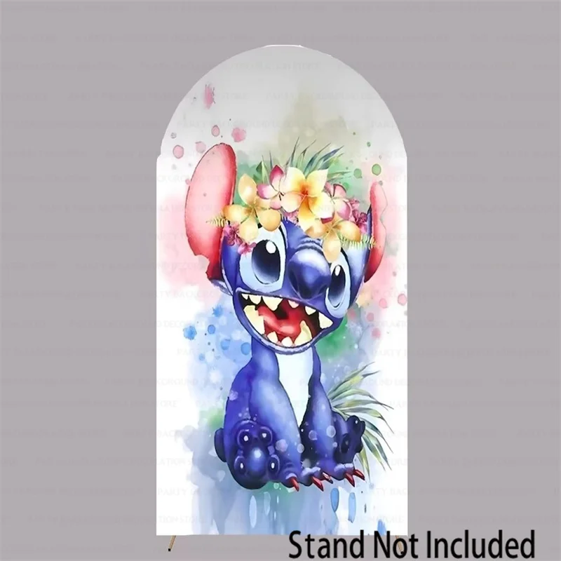 Blue Lilo and Stitch Disney Cartoon Arch Backdrop Cover Boy or Girl Sex Gender Party Wall Decoration  Background Banner Covers