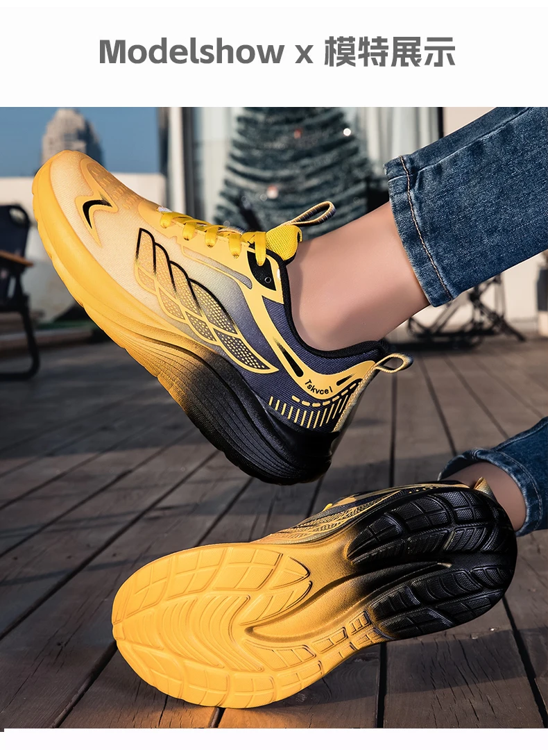 New Purple Orange Gradient Mesh Running Shoes for Men & Women, Lightweight Breathable Athletic Sneakers