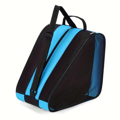 Imagen 2 del producto Bolsa para patinaje sobre hielo de 3 capas de gran capacidad con almacenamiento de zapatos resistente, correa de hombro ajustable para patines en línea y patines
