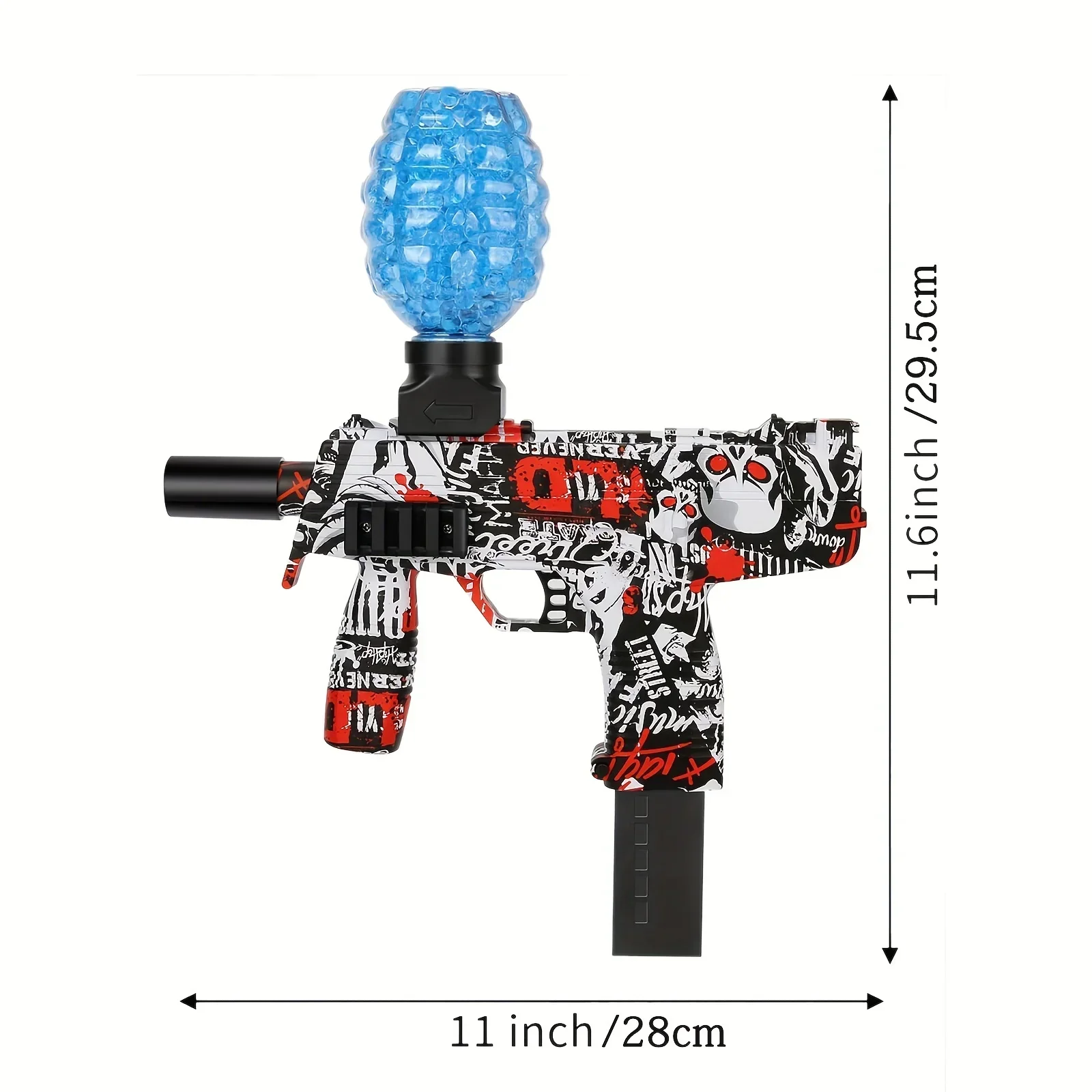 Gel Ball Blaster automático, brinquedo elétrico para a equipe do quintal ao ar livre, MP9