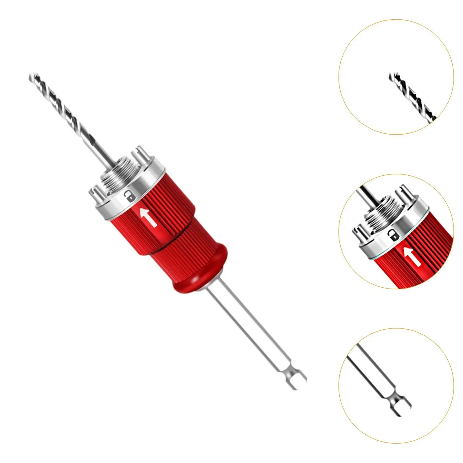 Bi Hole Arbor Set Connecting Rod Spare Part Maintenance Accessory Stable Bimetal Hole Opener Replacement for Plasterboard