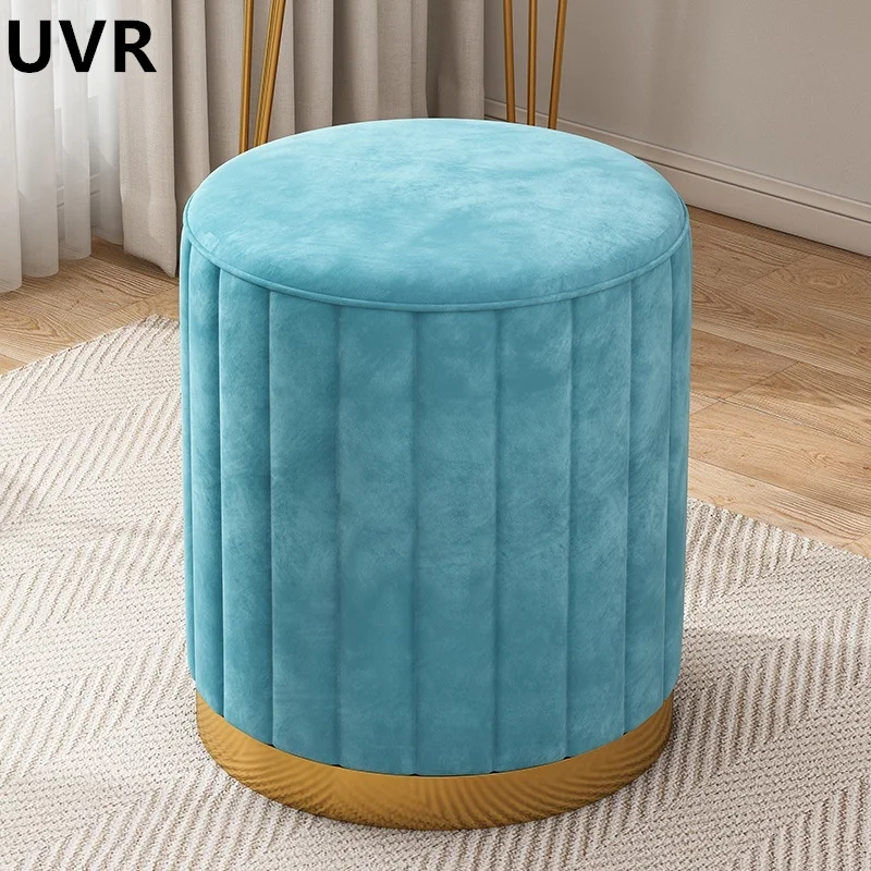 UVR Modern Light Luxury Living Room Tea Table Sofa Shoe Changing Stool Round Stool Simple Storage Vanity Stool Home Furniture