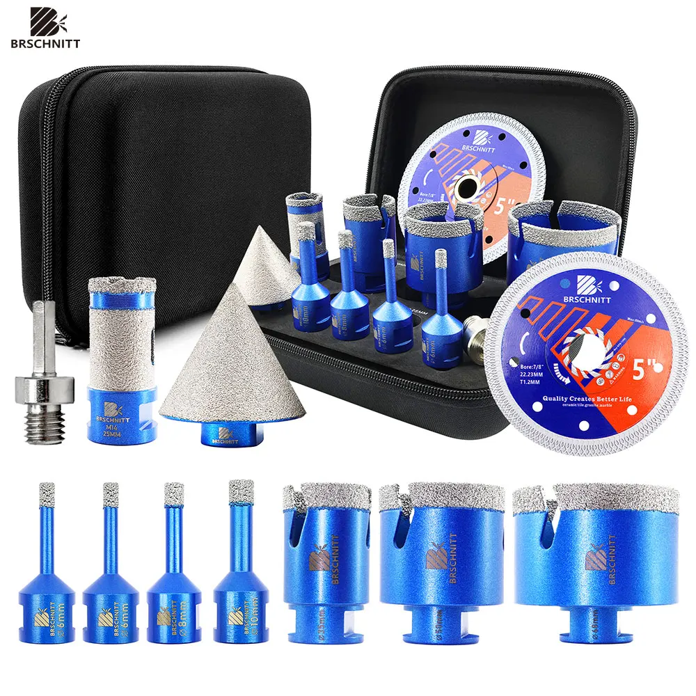 BRSCHNITT Diamond Drill Bit Milling Bit Adapter for Tile Granite Marble Stone Hole Saw Core Bit Chamfer
