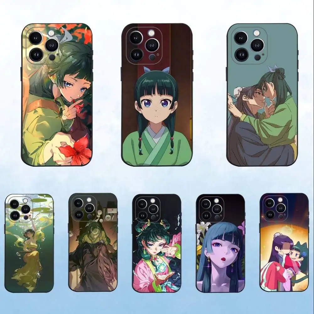 

A-Apothecary Diaries Maomao Phone Case For iPhone 16,15,14,13,12,11 Plus,Pro Max,XS,X,XR,SE,Mini,8,7,Soft Silicone Black Cover