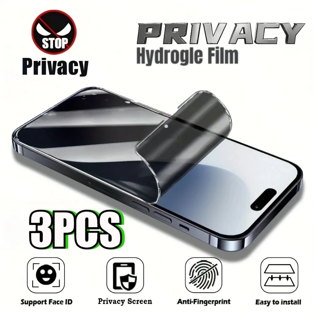 

3 шт. защитная мягкая пленка для конфиденциальности для iPhone 16 15 14 13 12 16E Pro Max гидрогелевая пленка для iPhone 14 15 16 Plus 11 Pro XS