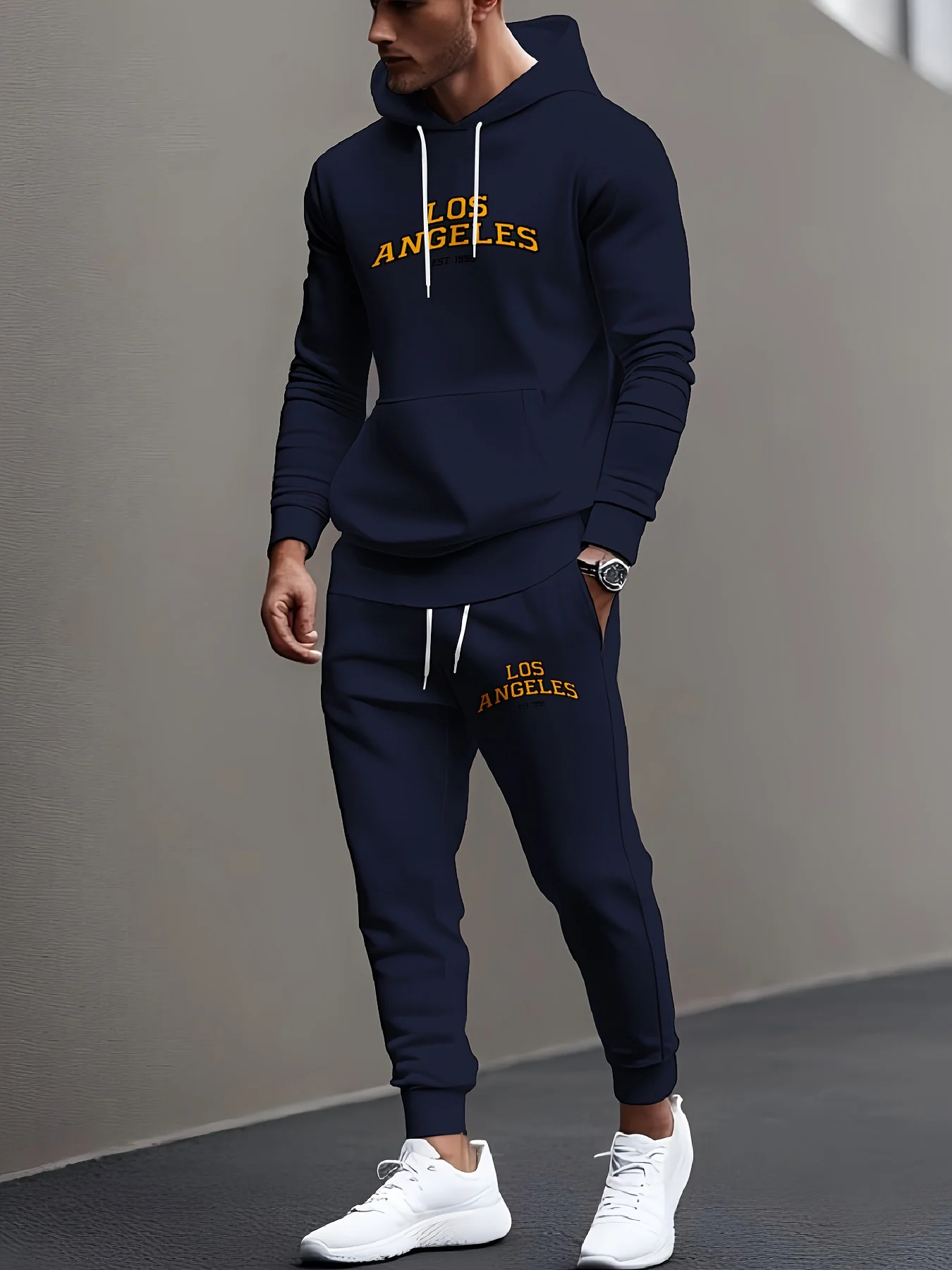 

2026 Men's Printed Cotton Hoodie Pants Set Autumn/Winter Men's and Women's Set Casual Retro Hip Hop High Quality Hoodie Suit