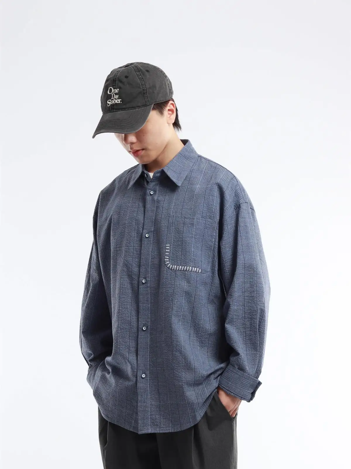 Autumn 2026 Loose Breathable Long Sleeve Shirt with Pocket Embroidered Casual Style Unisex Polyester Cotton Blend Shirt