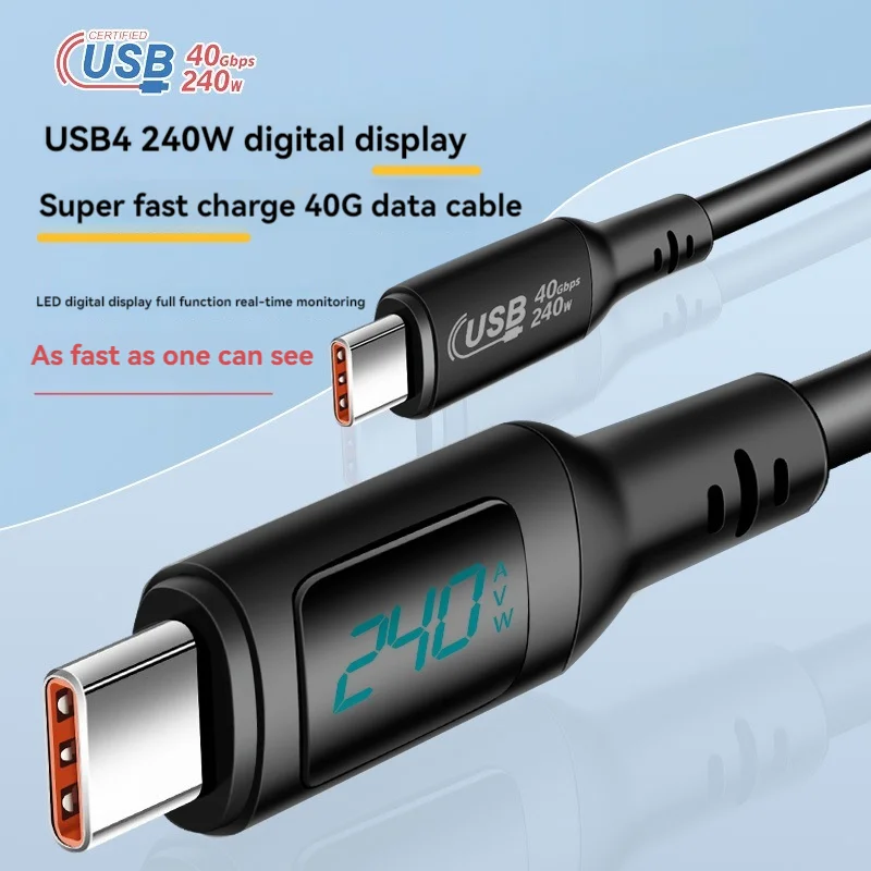 

USB4 40Gbps PD240W USB C To USB C Data Cable USB-C To Type-C Cable Digital Display Data Cable-A22R