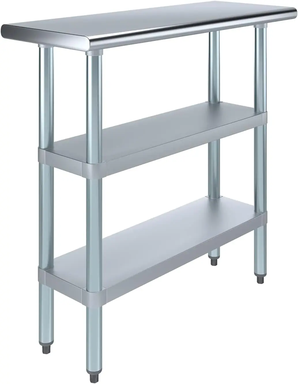 Stainless Steel Work Table with 2 Shelves | Metal Utility Table | Commercial & Residential NSF Utility Table