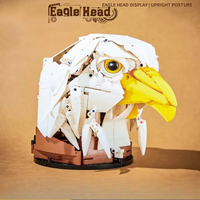 Creative Eagle Head Pendant MOC Bricks Ornaments Assembly Model Building Blocks Interactive Toy Room Decor Christmas Gift
