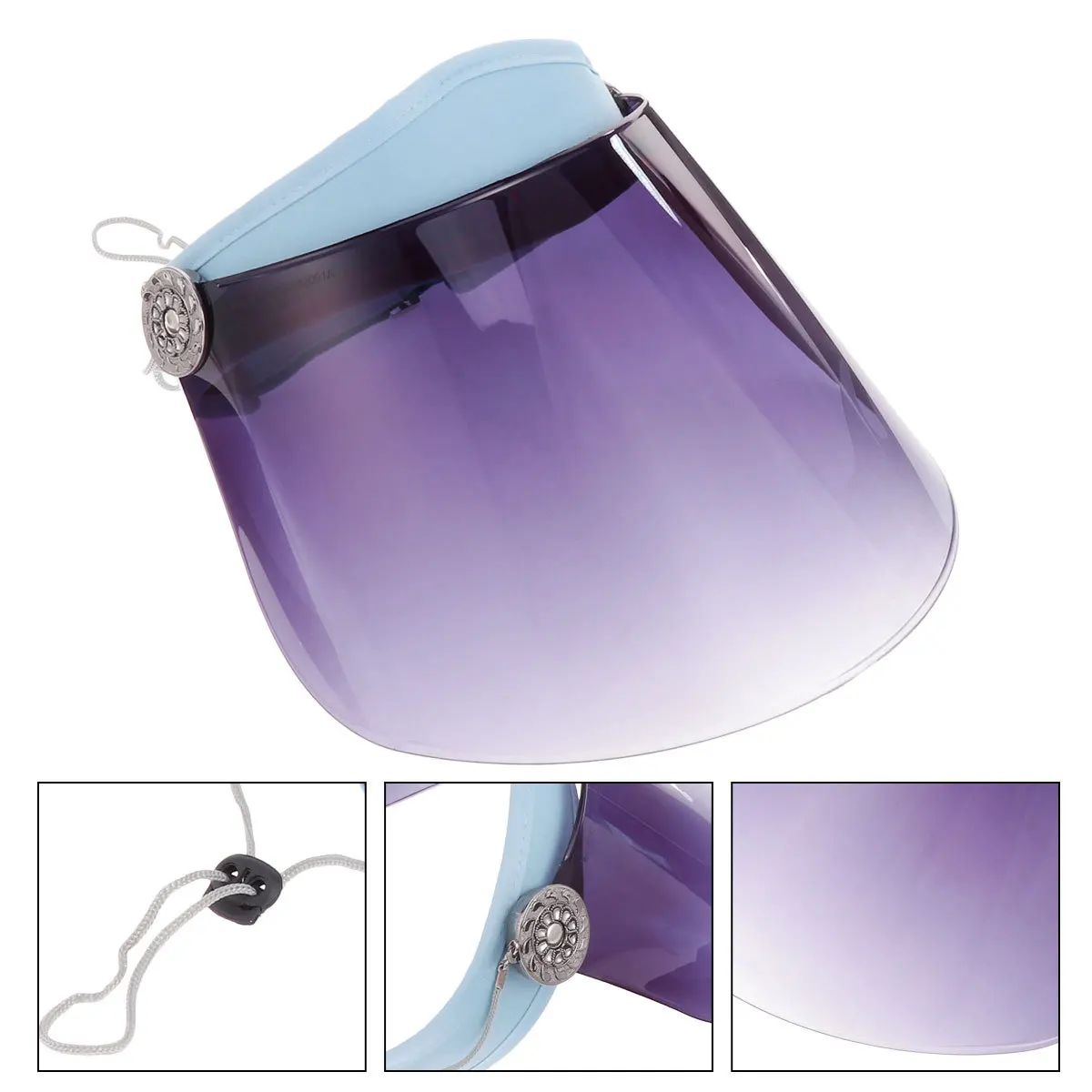 

Empty Design Sun Protection Hat Lightweight Uv Resistant Cap with Clear for Beach Outdoor Cycling Riding Sky-Blue