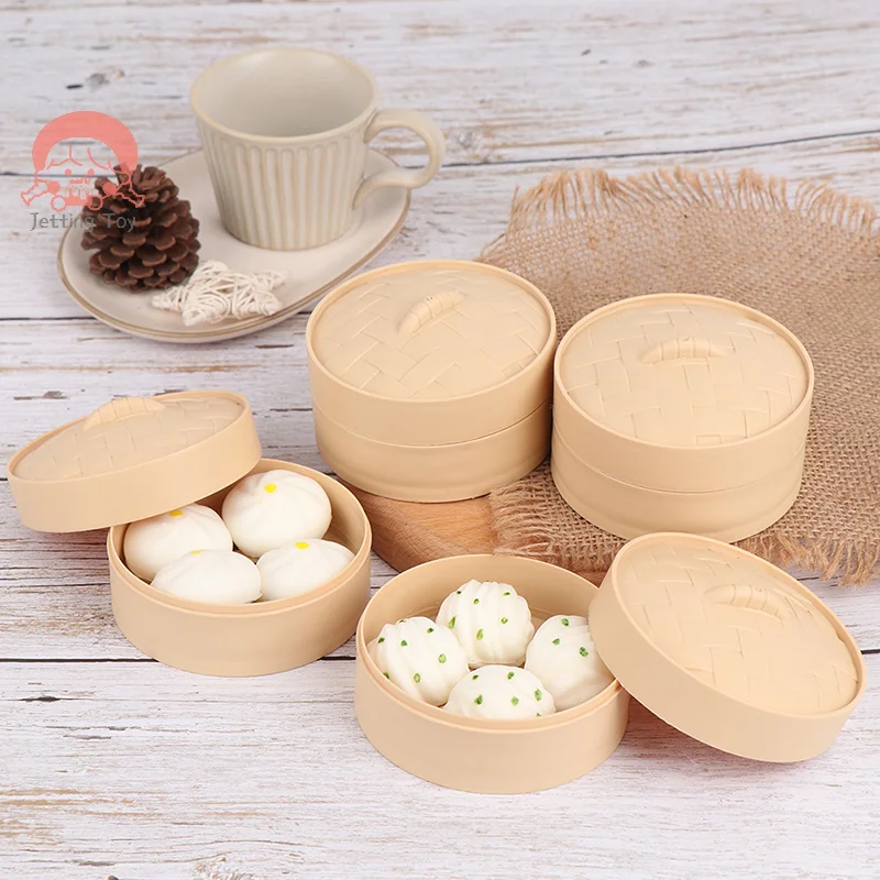 1Set Simulation Steamed Buns Squeeze Toys Slow Rising Stress Relief Squishy Toys Antistress Ball Dumpling Model