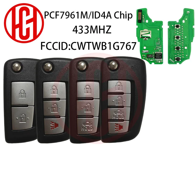 

PCF7961M / 4A Chip CWTWB1G767 Remote Car Key 433MHz For Nissan Qashqai J11 Pulsar C13 Juke F15 X-Trail T32 Micra Rogue