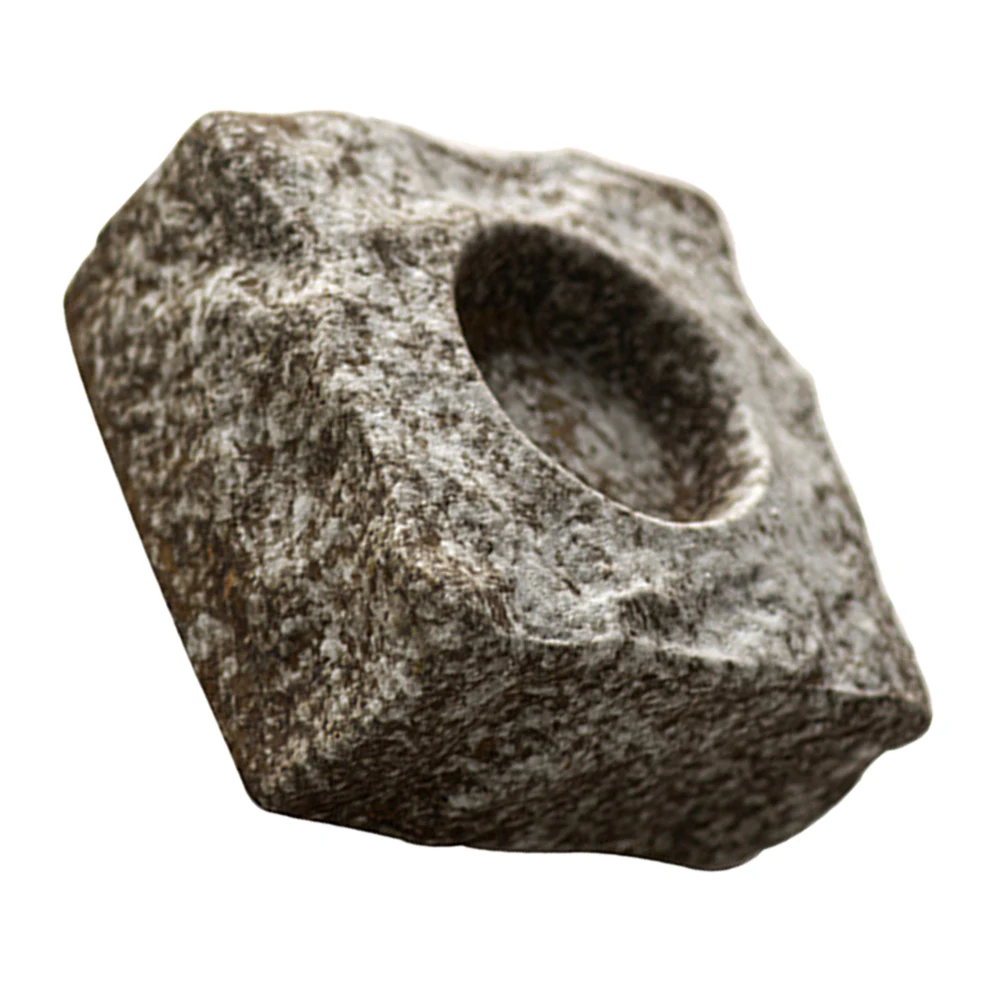 

Ceramic Holder Faux Stone Texture Portable Home Decor Tabletop Centerpiece for Dining Room Kitchen Ceramic Holder