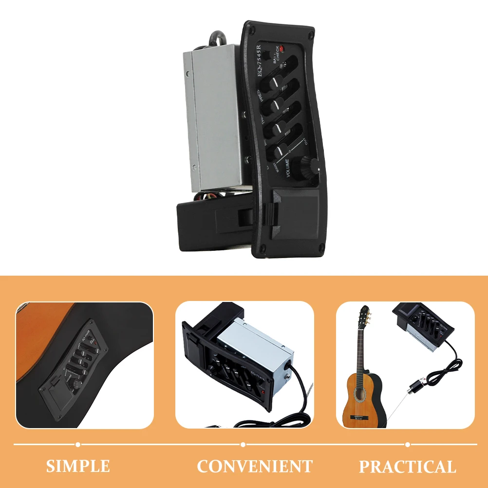 

1 Set Folk Guitar Pickup Equalizer Acoustic Professional Durable Pickup Easy Install Repairing Supply Sound Control Accessory