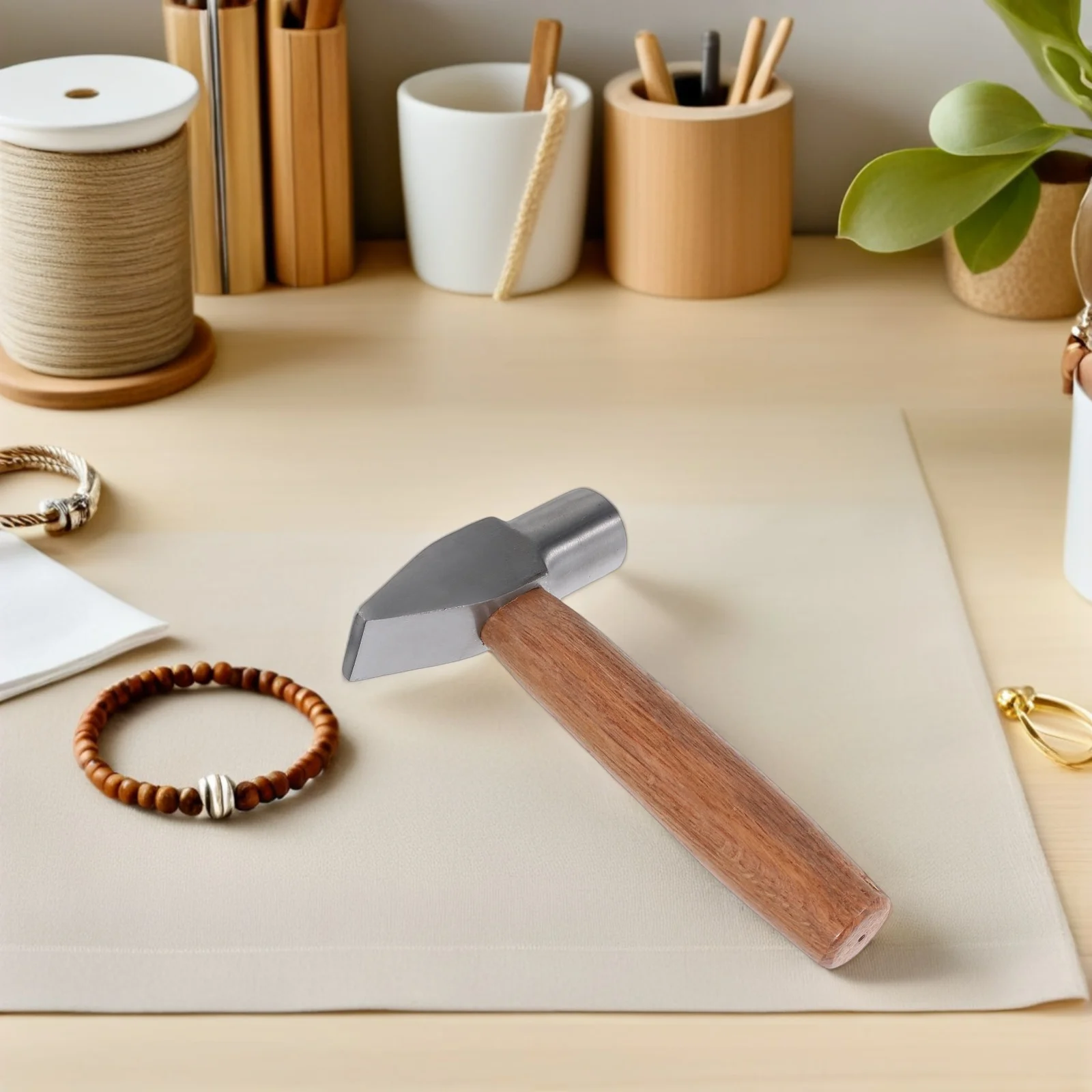 

Duckbill Hammer: Mini Wooden Handle For Jewelry Repair Carpentry Crafting Portable Household Tool Short Handle Hammer