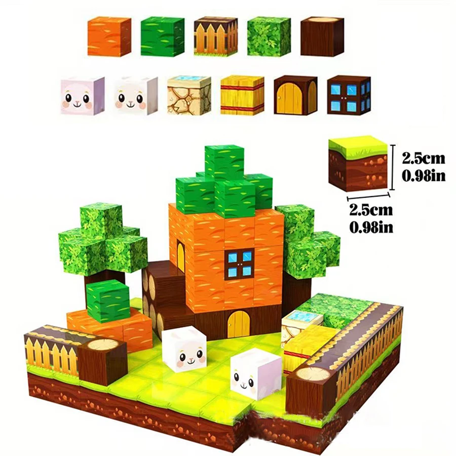 Carrot House Magnetic Building Blocks. Educational Children's Toys. Simple Building Blocks for Toys. Gifts for Children.