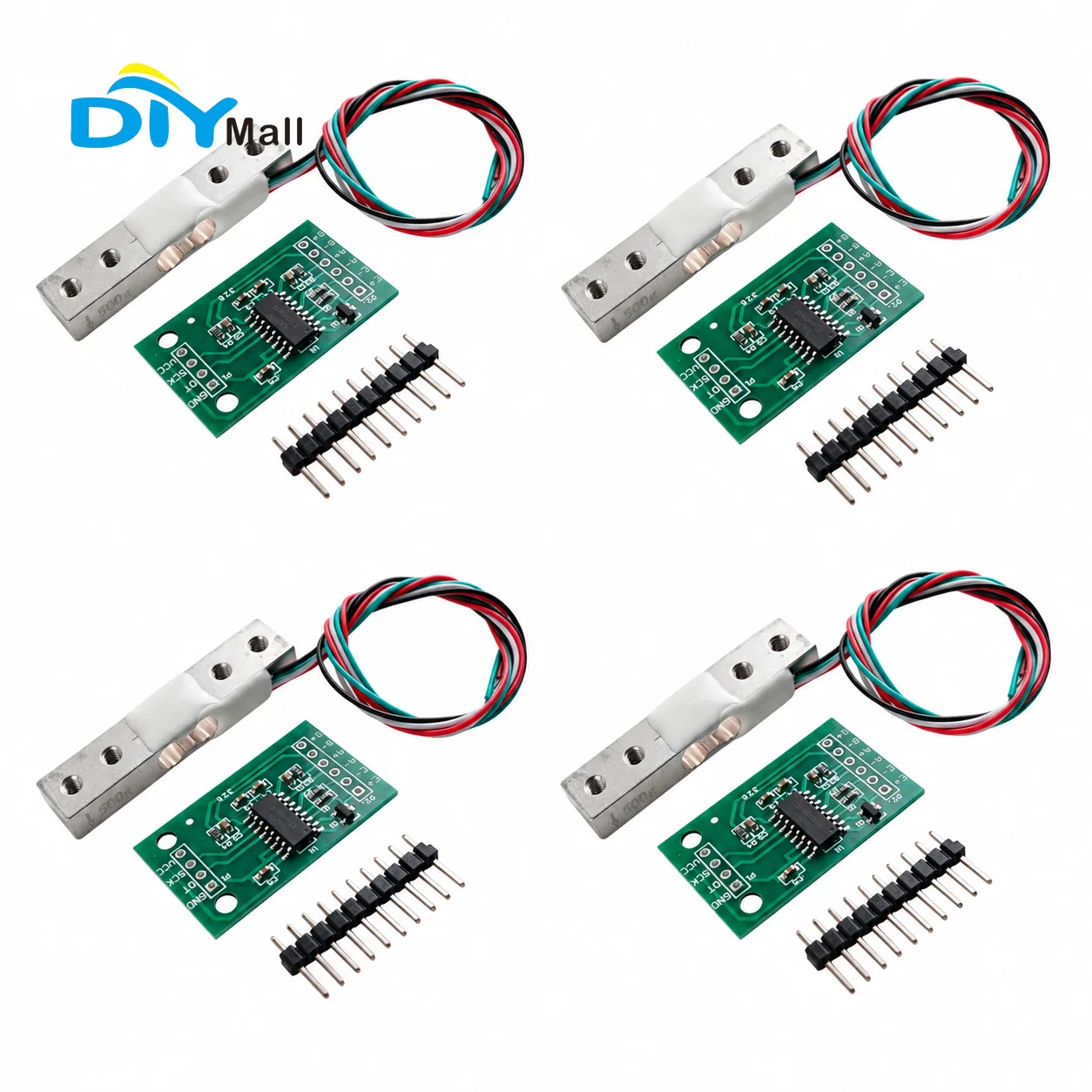 500g 4 threaded holes Electronic Scale Aluminum Alloy Weighing Sensor with AD Module for Accurate Measurement and DIY Projects
