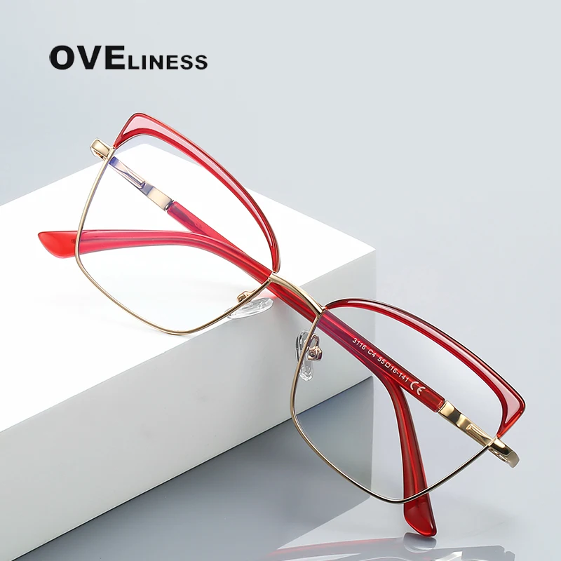 

Anti Blue Light Blocking Reading Glasses Women Presbyopia Eyeglasses Fashion Spectacles Metal Optical Frame HD Computer Glasses