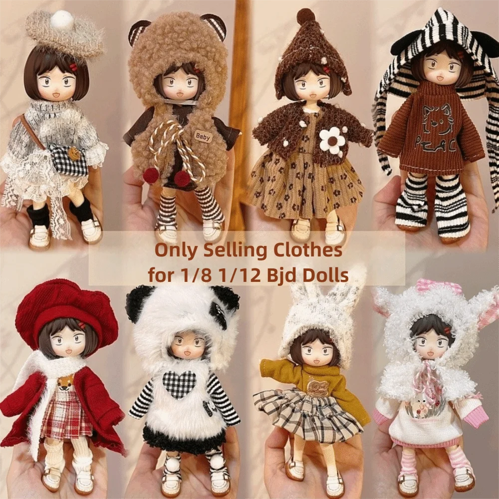 かわいいセーターコート 1/8 1/12 BJD 服かわいい着替え衣装セットカジュアル秋と冬スタイルのドレス女の子ギフト