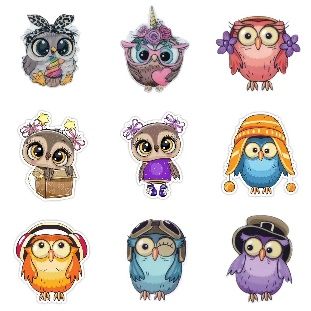 5Pcs Planar Resin Flatback Owl Slime Charms Resin Cabochons Supplies for DIY Craft Bows Ornament Scrapbooking