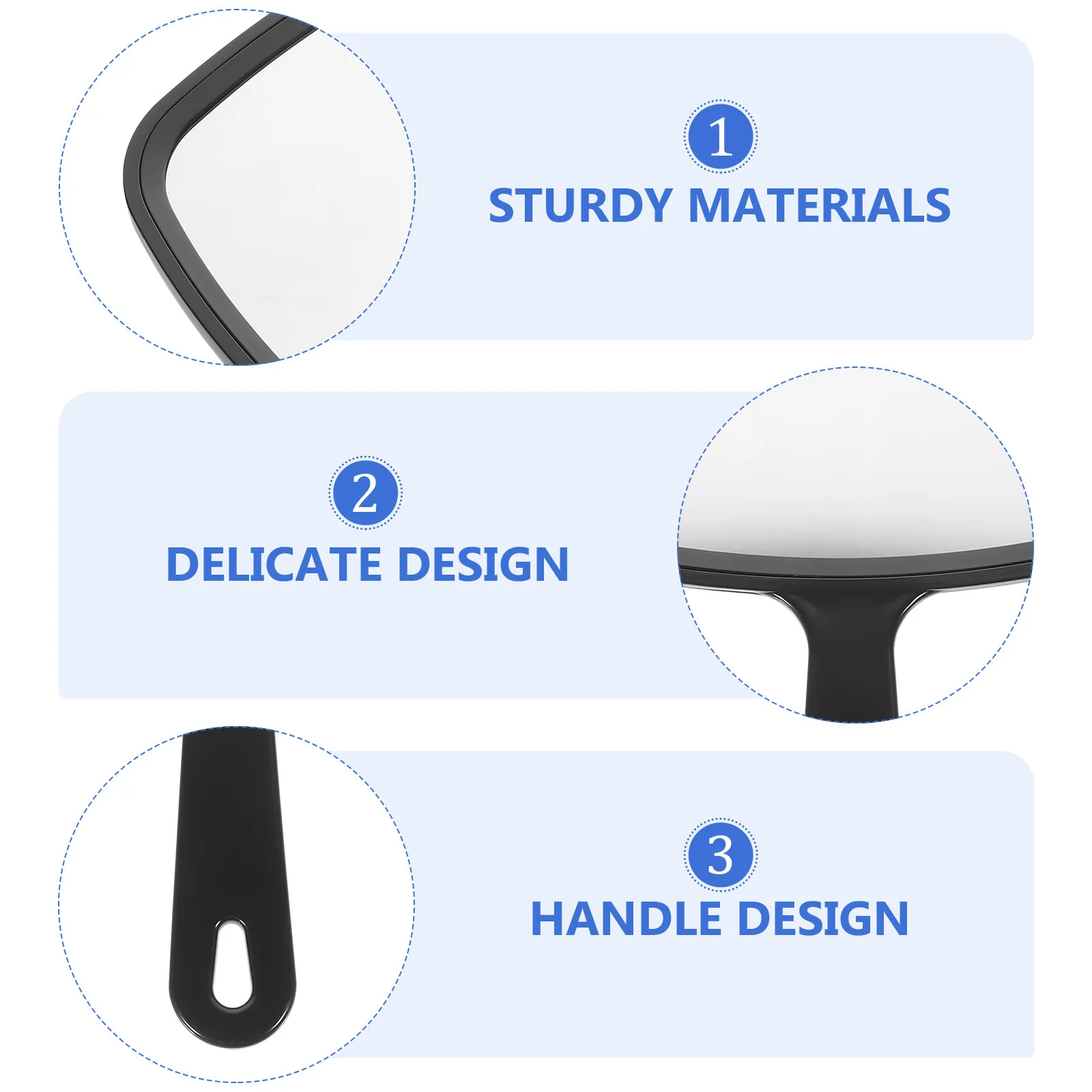 Ergonomic Handheld Makeup Mirror Large Size Portable Vanity Mirror for Women Travel Bedroom Living Room Bathroom Jewelry Store