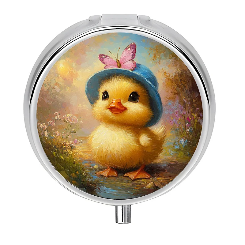 1 Mini Pill Box with 3 Compartments, Cute Duck-Themed Mini Pill Box, Medication Storage Box, Unique Gift for Travel