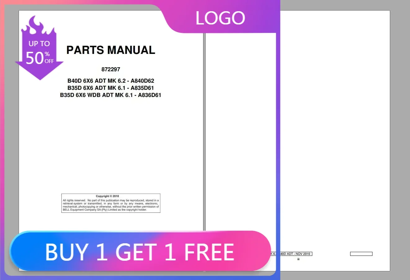 SpecDiag BELL Articulated Dump Trucks Operator Service and Part Manual Full DVD