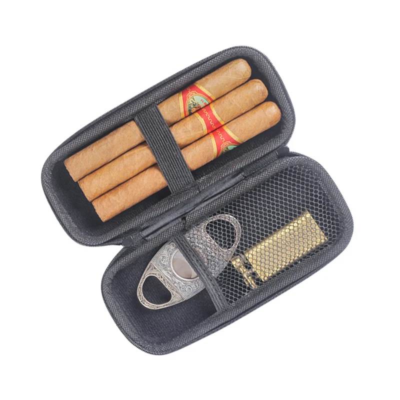 

6-Count Portable Cigar Case Lightweight Travel Humidor Bag Padded Storage For Premium Cigars Essential Outdoor Smoking Accessory