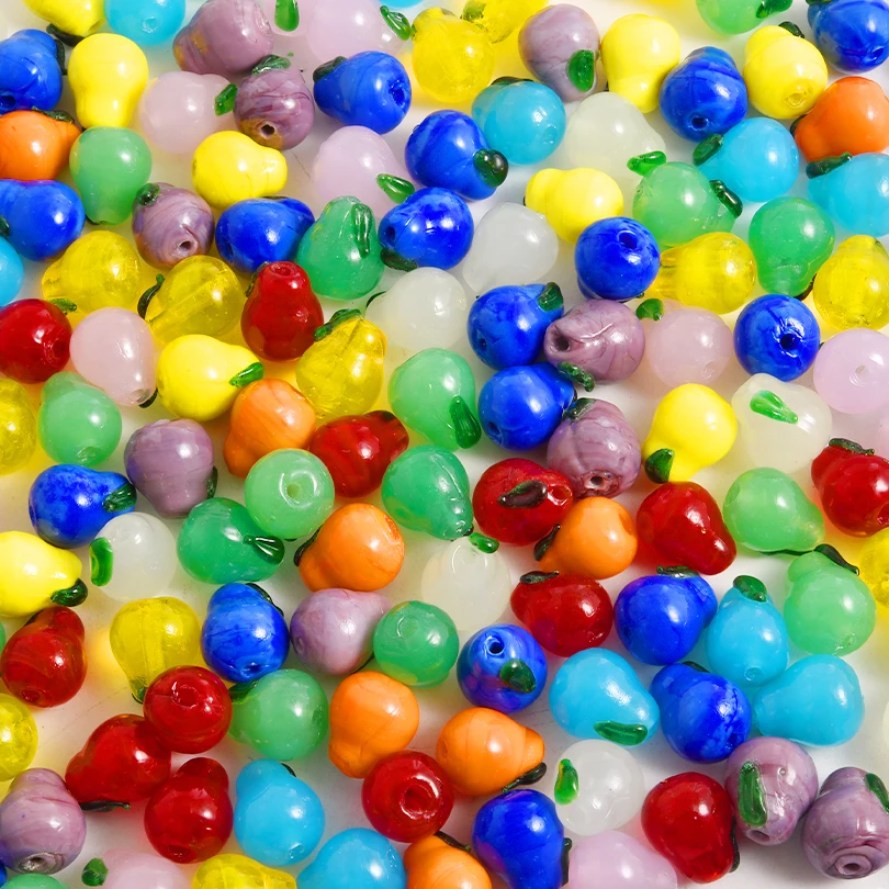 5/10/15/20/25/30pcs/lot Colorful Glass Pear Beads DIY Handmade Jewelry Materials for Necklace Earrings Bracelet Pear Beads Charm