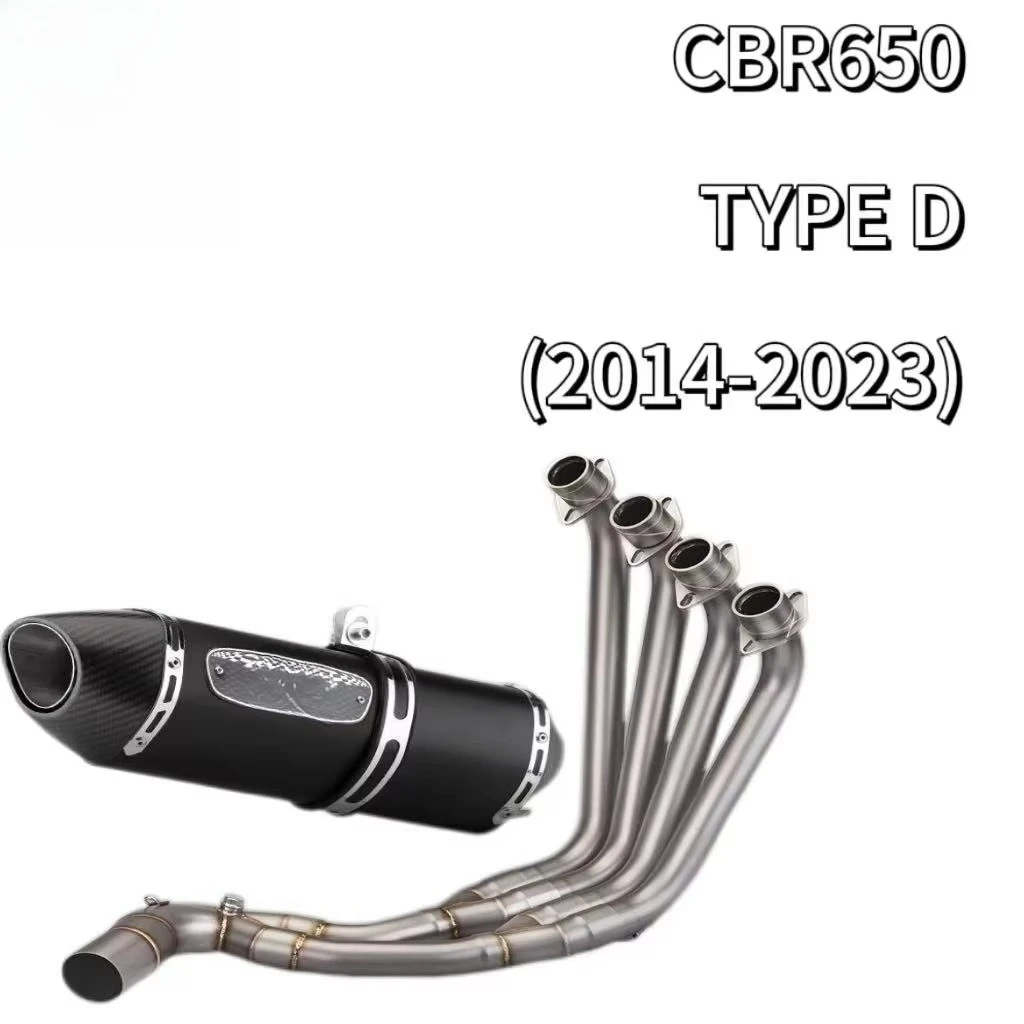 New Universal Aluminum for CBR650R CBR650F CBR650 CB650F 2014-2025 Motorcycle Exhaust Tube Front Link Pipe Escape Full System 3