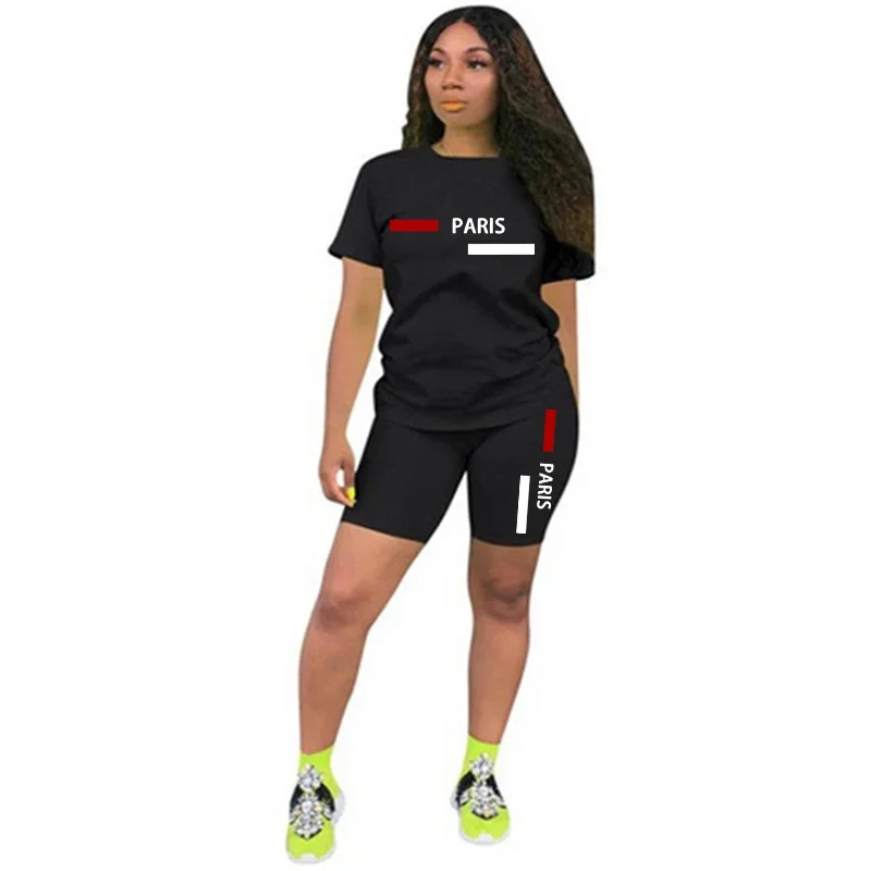 

Модный летний повседневный комплект из двух предметов для женщин 2026 года: дышащая мягкая ткань, футболка с круглым вырезом и коротким рукавом, шорты, повседневный спортивный костюм.