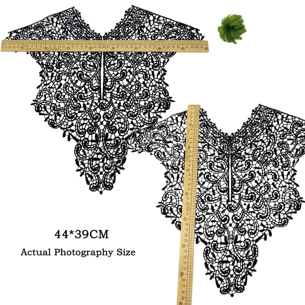 Fiore con colletto cavo in pizzo Cucito fai-da-te Fiore sul petto ricamato Accessori di abbigliamento artigianali Adesivo in tessuto di pizzo Fornitura per banchetti