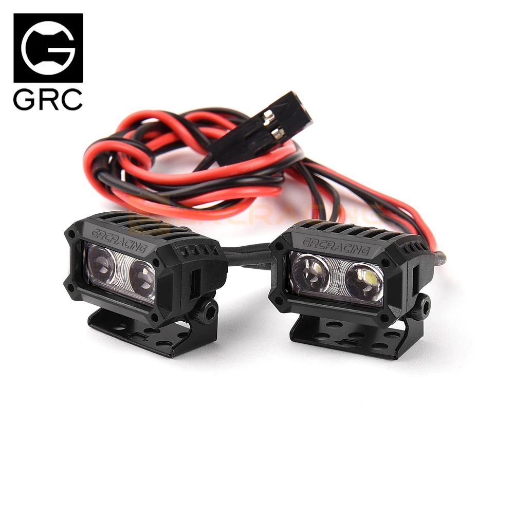 1Pair 18mm Rectangular LED Double Bead Spotlight with Lens for 1/10 RC Crawler Car Traxxas TRX4 Defender AXIAL SCX10 RC4WD D90