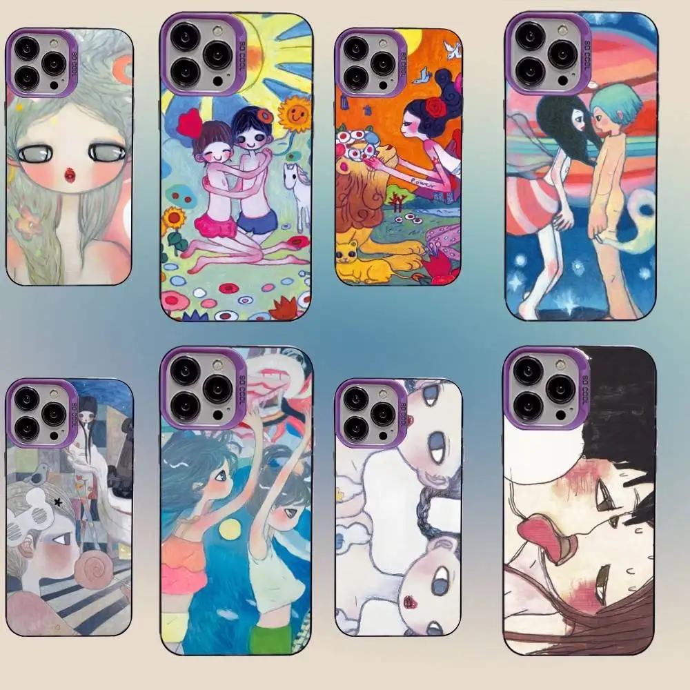 

A-Aya T-Takano Phone Case For iPhone 16,15,14,13,12,11,Mini,Pro,SE,MAX,plus,Purple Matte Silicone Cover