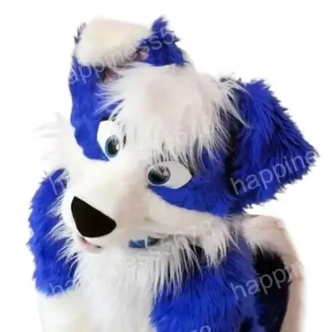 

Simulation Blue Husky Dog Fursuit Mascot Costumes Cartoon Character Outfit Suit Halloween Birthday Party Outdoor Festival Dress