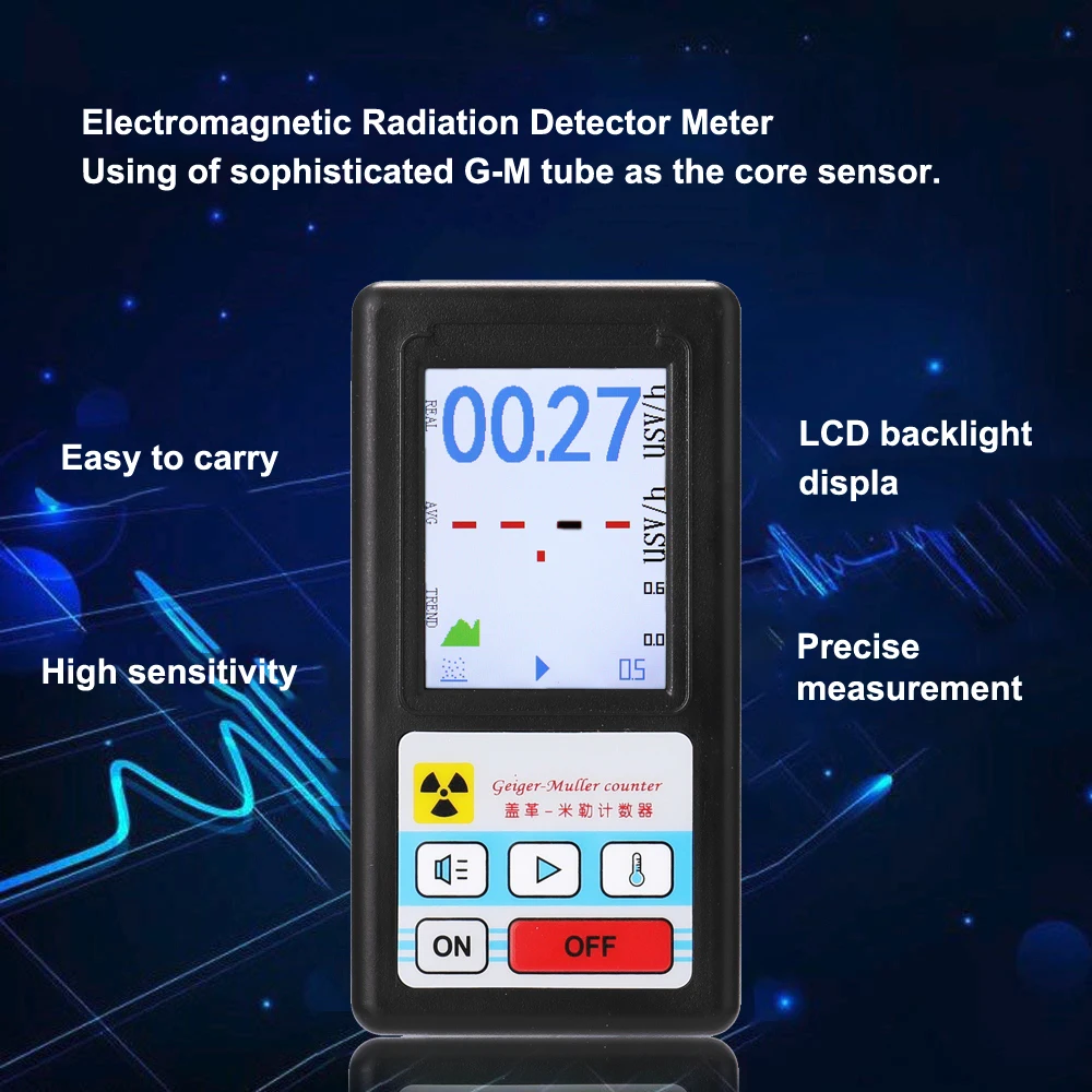 

BR-6 Portable Geiger Counter Nuclear Radiation Detector Personal Dosimeter Marble Tester X-Ray Radiation Dosimeter GM Tube Meter