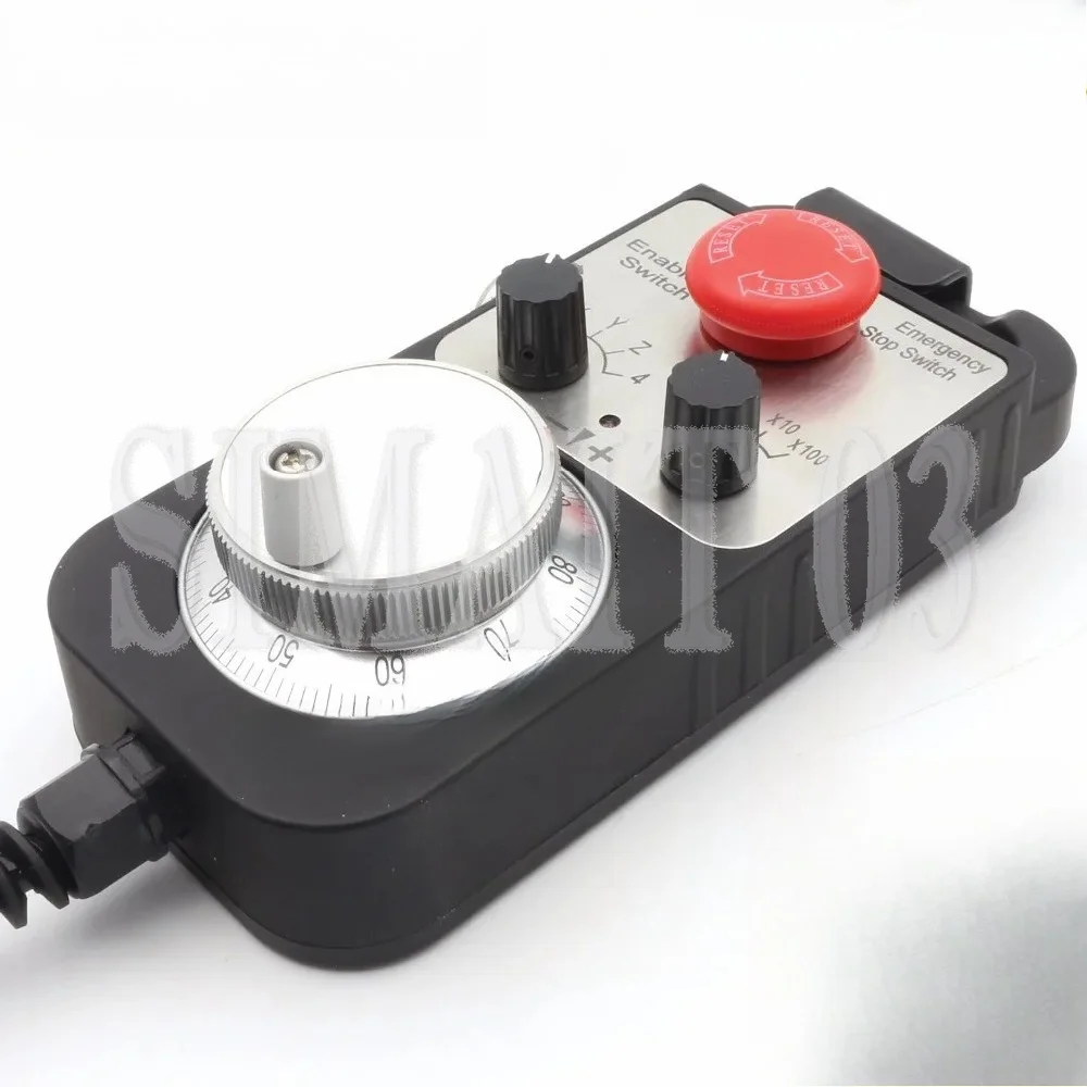 Universal CNC 4 Axis MPG Pendant HandWheel 100 Pulse 5V & Emergency Stop For Router Milling Lathe Machine