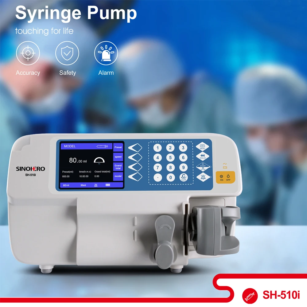 Warehouse in Mexico SH-510i Syringe Pump LCD Display Volumetric IV Fluid Infusion Pump (Human or Veterinary Use）for ICU, CCU